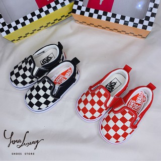 【Luxury】VANS 童鞋 棋盤格 休閒鞋 恐龍 兒童 帆布鞋 高筒 滑板鞋 懶人鞋 鬆緊帶 正品代購