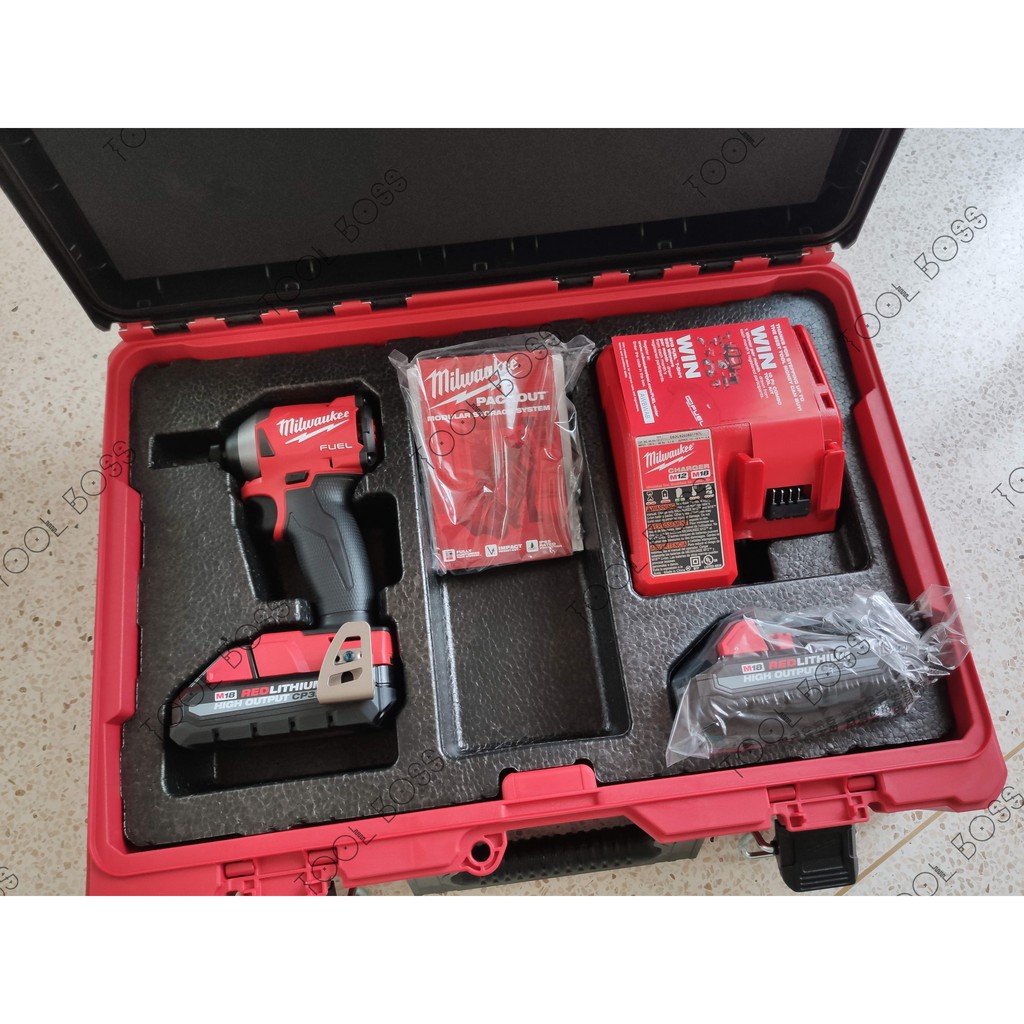 獨家[工具王] 全新 Milwaukee 美沃奇 美規 18V 2853 FID2 套裝 配套工具箱 含電池充電器 短溝