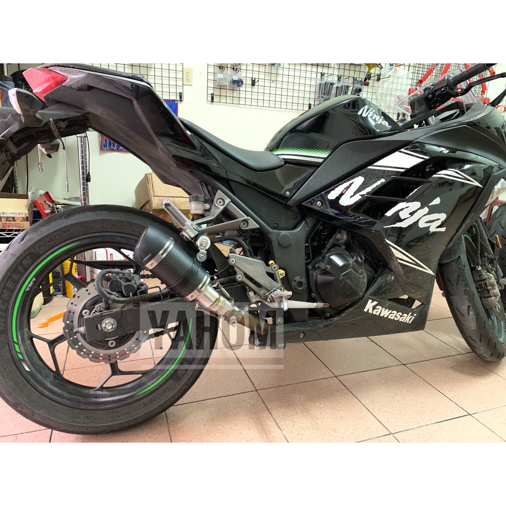 YAHOM排氣 Ninja300 Z300 訂製款碳纖維短管 直上排氣管尾段（SC/AR/吉村/蠍子）