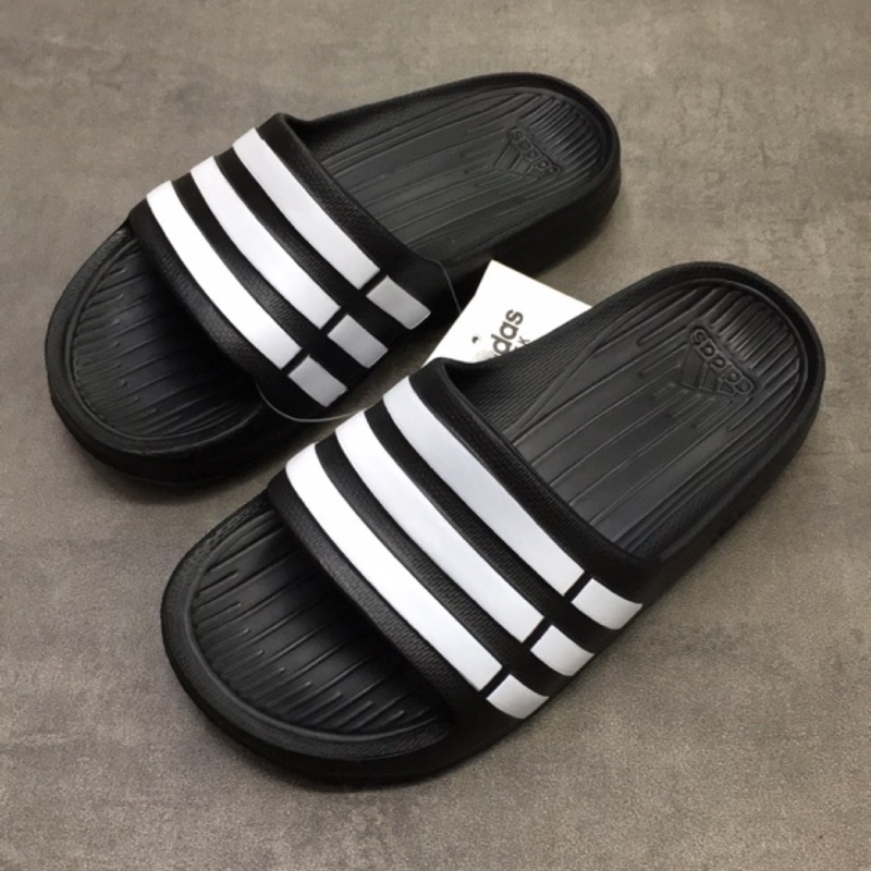 《TNT》Adidas DURAMO SLIDE K 童款 輕量 可碰水 不怕臭 黑白 基本款 運動拖鞋 G06799