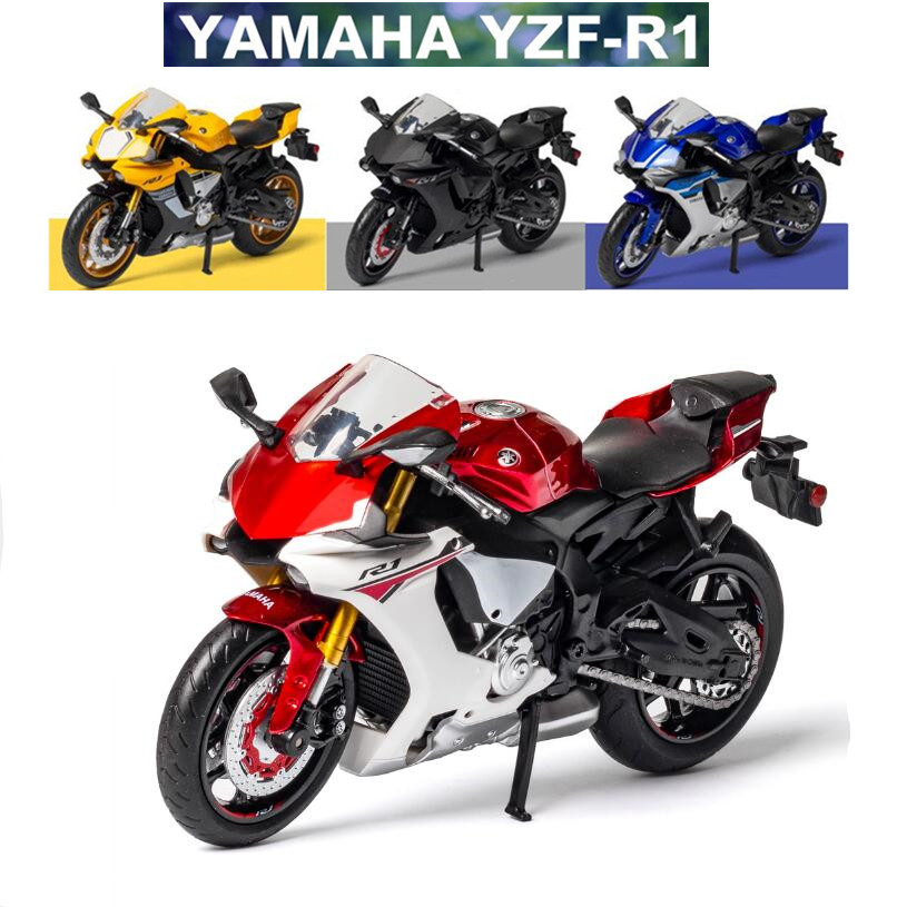 山葉 1:12 YAMAHA YZF-R1 摩托車合金人偶模型車壓鑄摩托車收納模型摩托車玩具