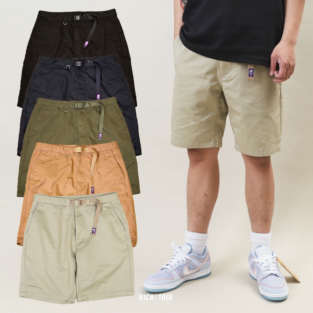 THE NORTH FACE Stretch Twill Shorts 紫標 日本 腰帶 休閒短褲【NT4102N】