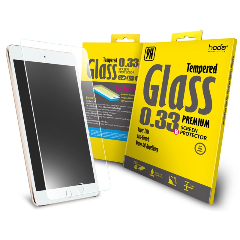好貼 hoda【iPad Mini 4/5 (2019適用)】全透明高透光滿版9H鋼化玻璃保護貼
