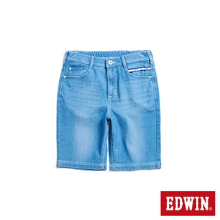EDWIN 迦績 EJ3冰河玉寬鬆短褲(石洗藍)-女款