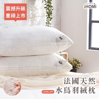 【iHOMI 愛好眠】法國天然水鳥羽絨枕/MIT科技羽絨枕