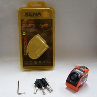 XENA《XZZ5L橘色》警報碟煞鎖→ 盒損品 機車鎖 摩托車鎖 防盜鎖 外盒.外觀污損 庫存品 鑑賞期7天 保固3個月