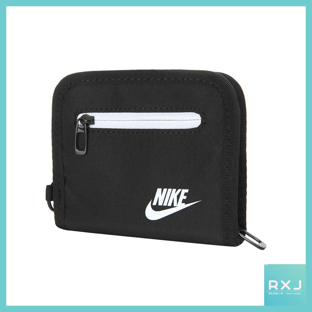 【RxJ】現貨 Nike Heritage Wallet 黑白 隨身 零錢包 運動皮夾 可掛頸帶
