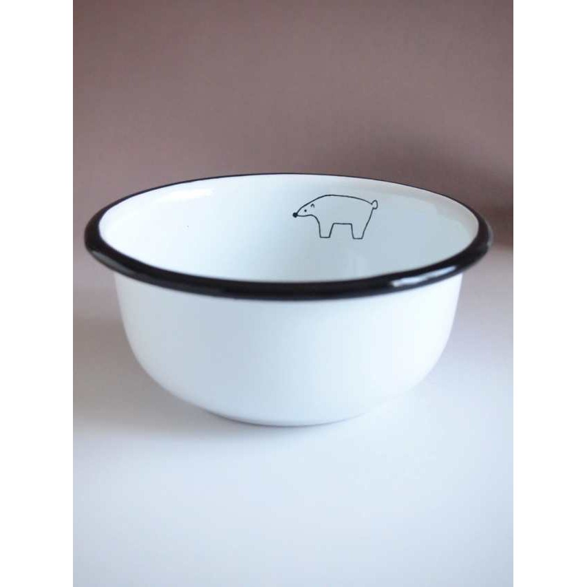 【兔果兒生活雜貨】日本Homestead可愛北極熊琺瑯碗湯碗兒童餐具290ml