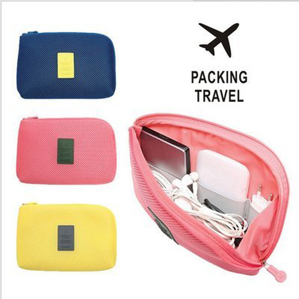 韓式風格 多功能旅行收納包 出遊包 隨身包 充電線行動電源收納包