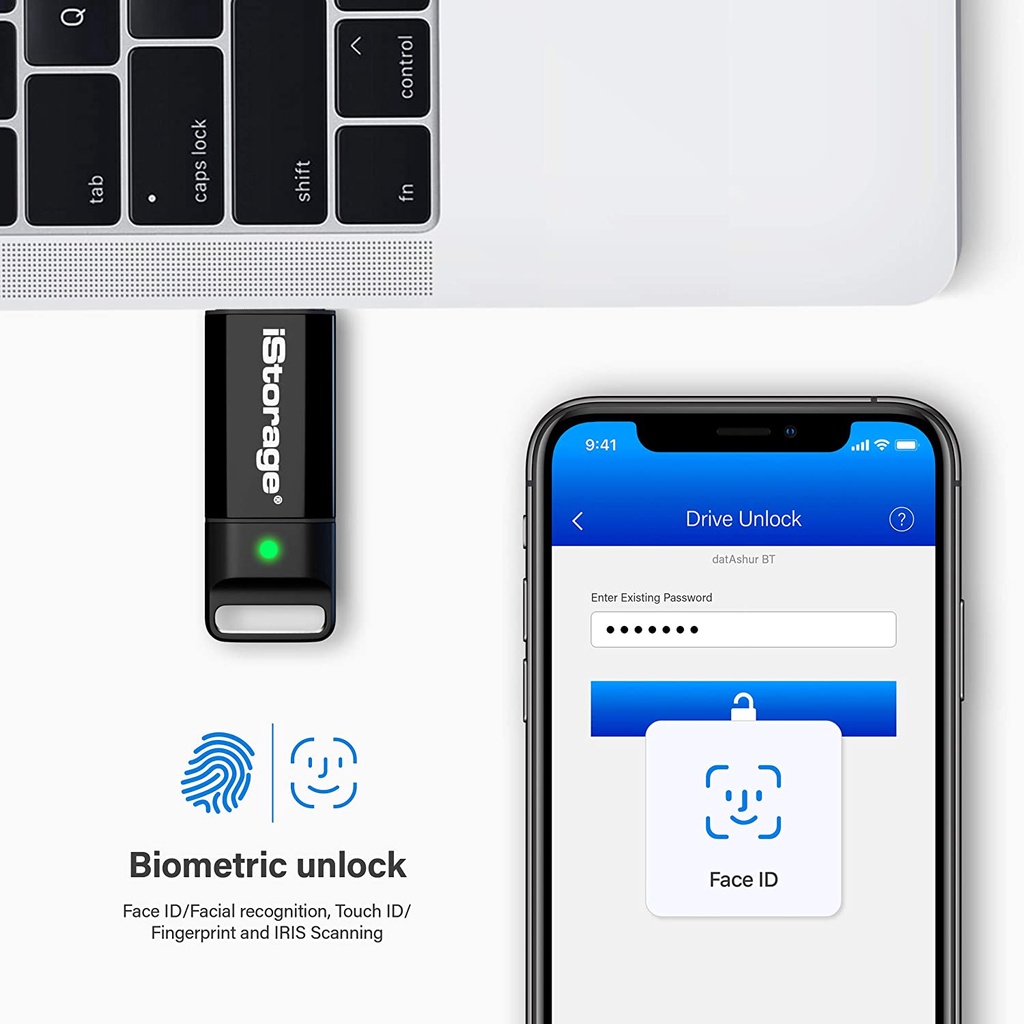 【預購】iStorage datAshur BT硬體加密隨身碟 手機驗證解鎖 IP57軍規等級防水防塵 Yubikey