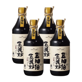【豆油伯】金美好無新增糖醬油4入組(500mlx4瓶) 純釀造無新增