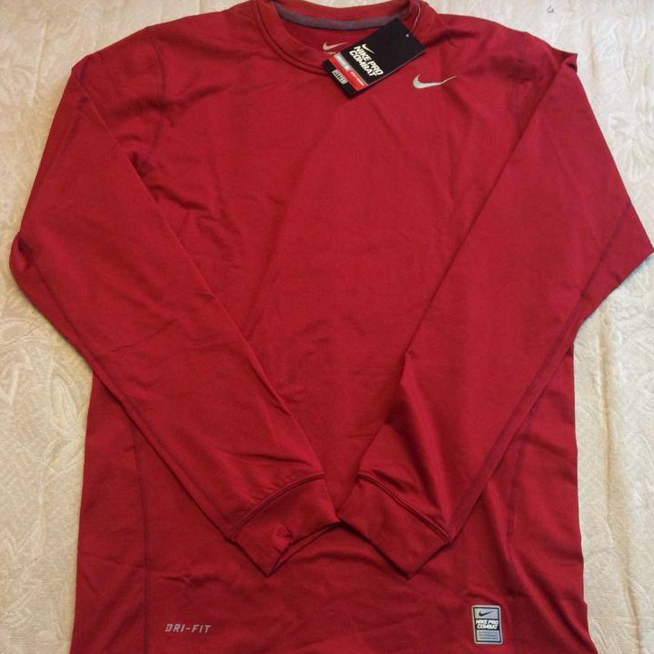 【零碼XL號原價1680元】NIKE PRO COMBAT 長袖緊身衣 長束衣 紅色
