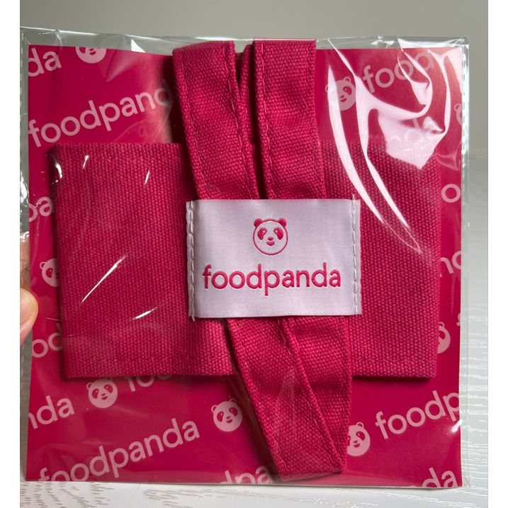 全新foodpanda熊貓外送 環保帆布杯帶(送熊貓紅包4入)