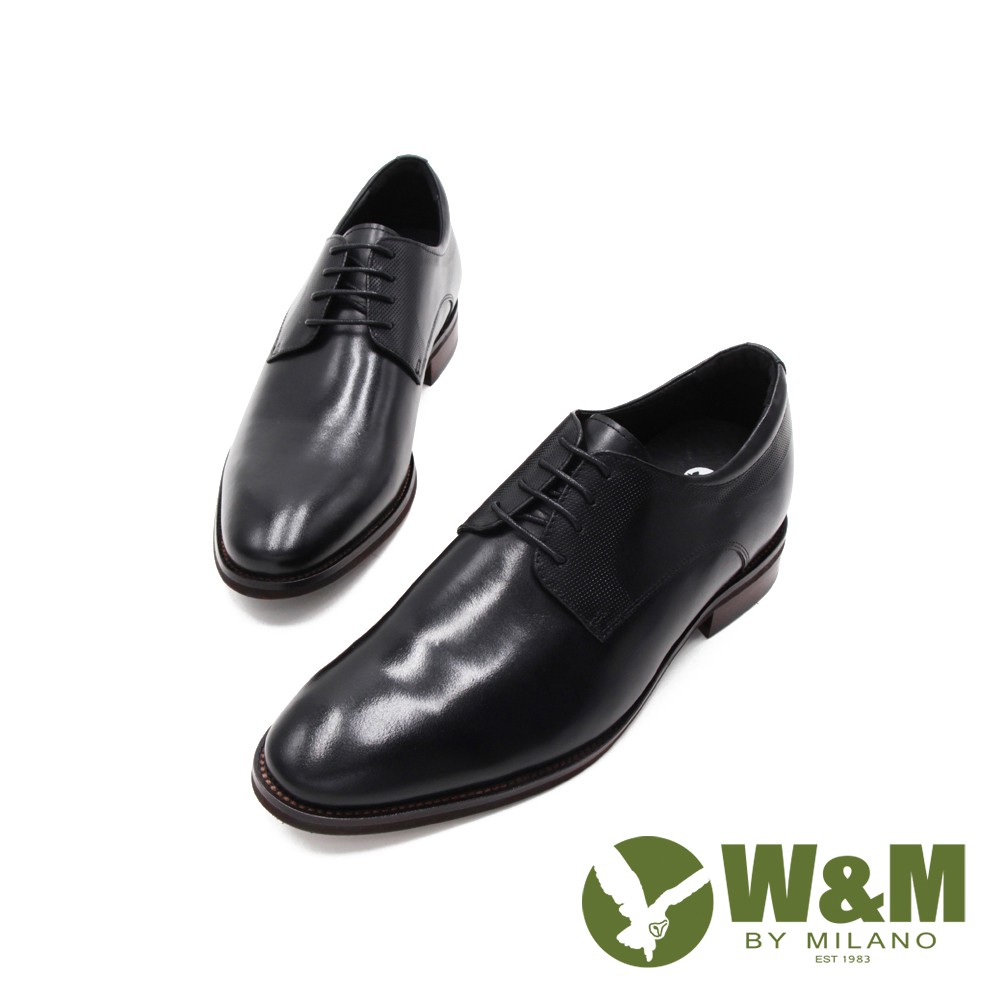 W&amp;M(男)造型紋商務內增高皮鞋 男鞋 - 黑(另有咖)