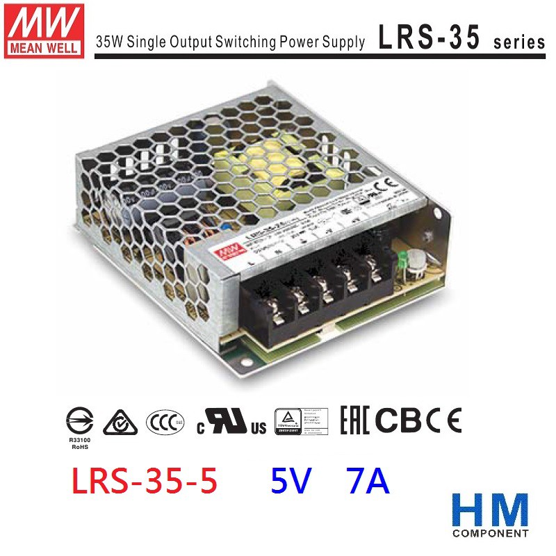 明緯 MW 電源供應器 LRS-35-5 5V 7A 35W -HM工業自動化