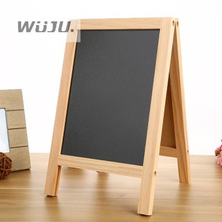 實木桌面小黑板 高質感 雙面桌面A型畫架 商務記事木制寫字板 小黑板畫板 純木質磁性寫字板留言板 餐飲菜單記錄板
