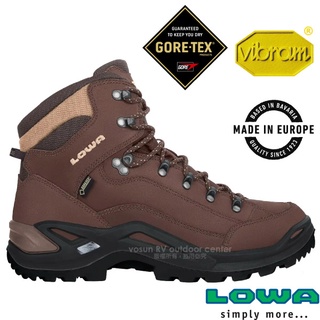 【德國 LOWA】男款 歐洲製造 RENEGADE GTX 中筒防水透氣多功能登山鞋/LW310945-0442 咖啡棕