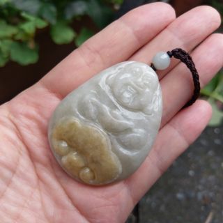 彌勒佛笑面佛元寶佛 無摳裂紋 翡翠A貨 附證書