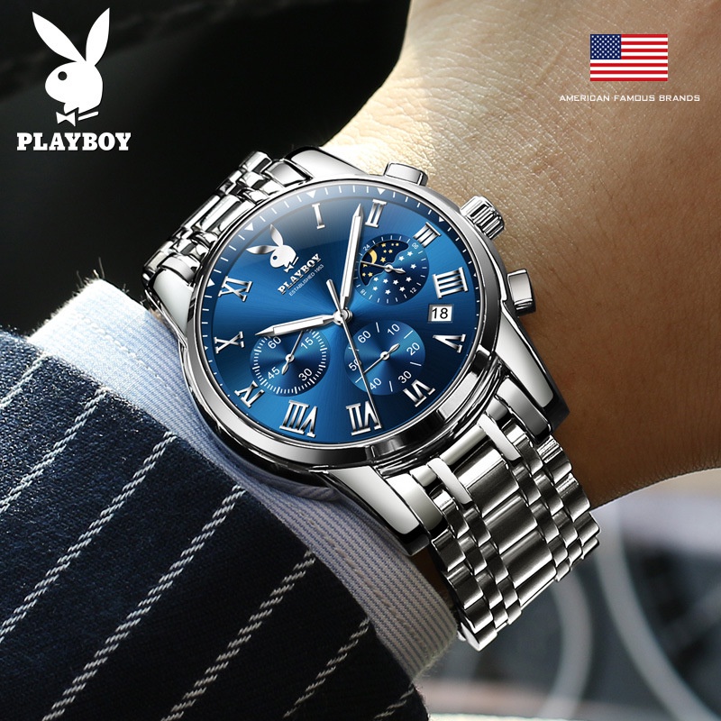 PLAYBOY 3026 國際品牌手錶 時尚 潮流 商務 休閒 男士手錶 2022新款（100%原裝正品+原裝禮盒）