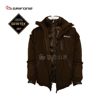 GRIFONE 西班牙 GORE-TEX PERFORMANCE男款GTX 兩件式羽絨外套 棕色/A5C008/悠遊山水