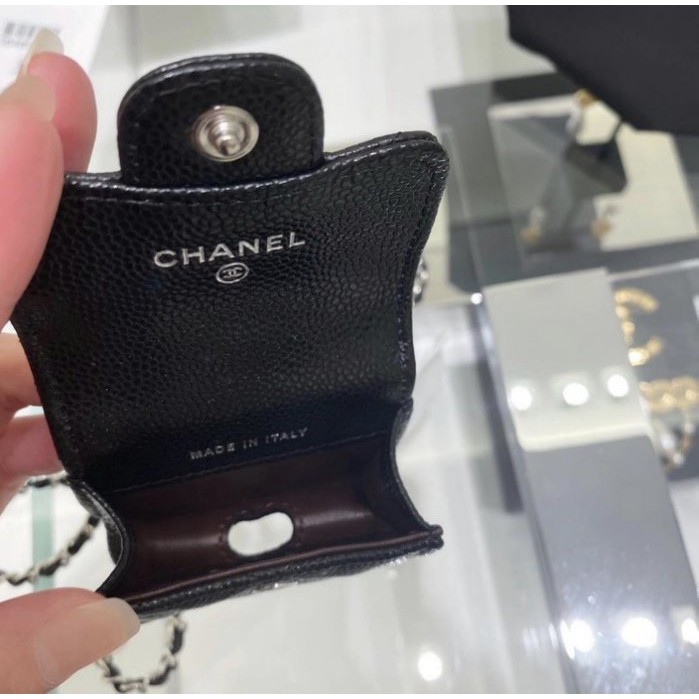 二手正品/Chanel AP1739 CHANEL Airpods Pro Case 鍊帶荔枝紋Airpods 
