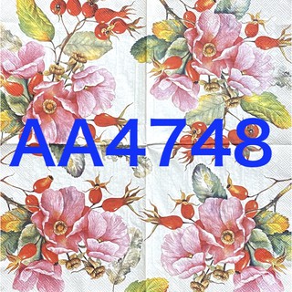 波弟彩繪拼貼/蝶古巴特/餐巾紙/AA4748/美麗紅花