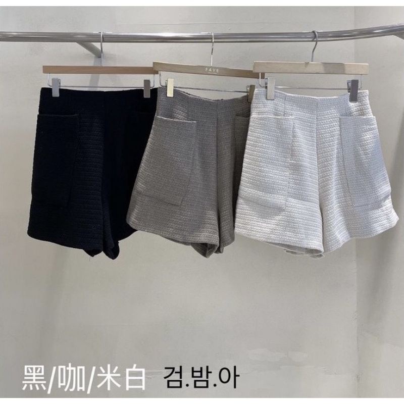 正韓-FAVE 橫紋大口袋短褲（現貨）