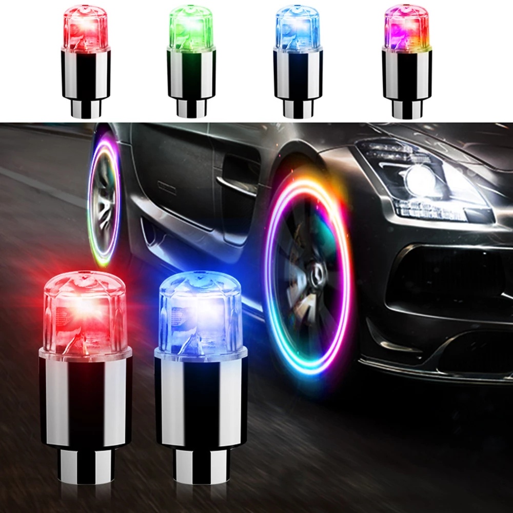 自行車摩托車車輪輪胎燈 / 彩色安全輪 LED 霓虹燈 / 通用防水輪輪胎氣門嘴蓋裝飾燈腳踏車