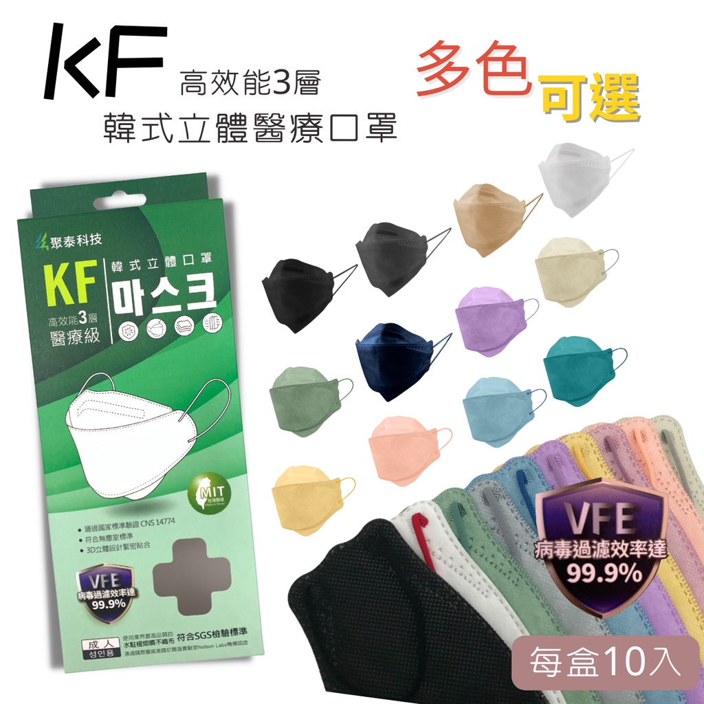 聚泰科技 醫療口罩 KF立體口罩 韓式口罩 醫用口罩【咪咪兔小舖】MIT雙鋼印 多色可選