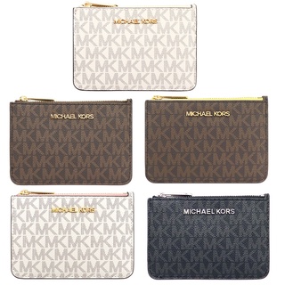 【美麗小舖】MICHAEL KORS MK 鵝黃色 老花PVC皮革 鑰匙零錢包 零錢包 卡片夾 全新正品現貨在臺