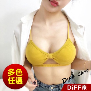 【DIFF】免穿內衣 附胸墊性感中縷空背交叉背心 蝴蝶結背心 小可愛 女裝【V90】