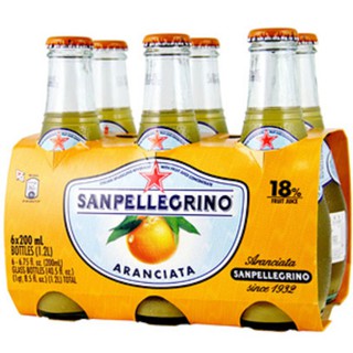 S.Pellegrino 聖沛黎洛 氣泡水果水(甜橘口味)200mlX24瓶X箱(玻璃瓶)