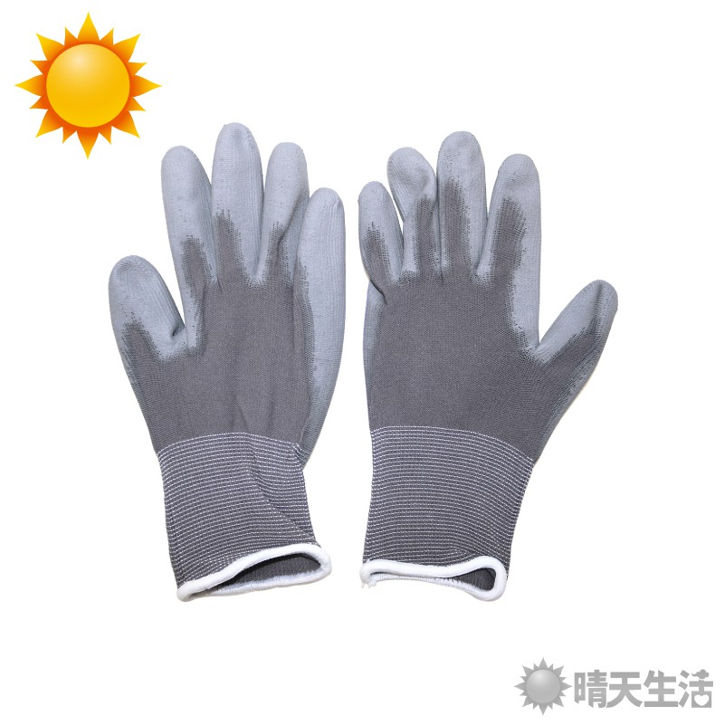 PU工作手套 約21cm 三款可選 S M L 乳膠手套防滑手套 尼龍手套 防割手套【晴天】