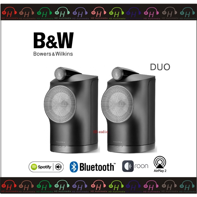 弘達影音多媒體 英國 B&W Bowers & Wilkins Formation Duo 立體聲無線藍牙書架式喇叭黑色