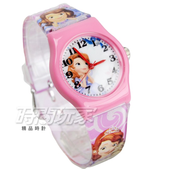 Disney 迪士尼 時尚卡通手錶 蘇菲亞小公主 手錶 數字女錶 粉紅色 D蘇菲亞B小【時間玩家】