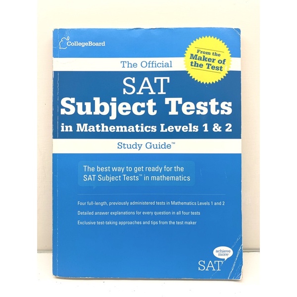 CollegeBoard SAT SUBJECT TESTS MATH 1 &amp; 2 Study Guide 數學 學測