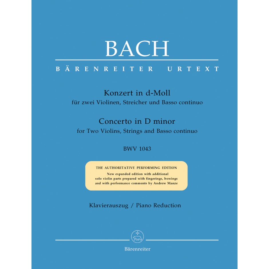 【599免運費】Bach巴哈：D小調雙小提琴協奏曲 BWV 1043 / BA05188-90