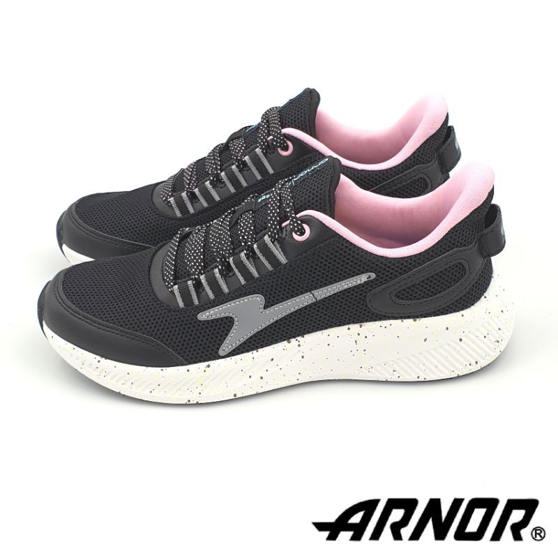 【MEI LAN】ARNOR 阿諾 (女) 超Q彈 輕量 緩震 跑鞋 運動鞋 透氣 防臭 12000 黑粉另有白、藕粉色