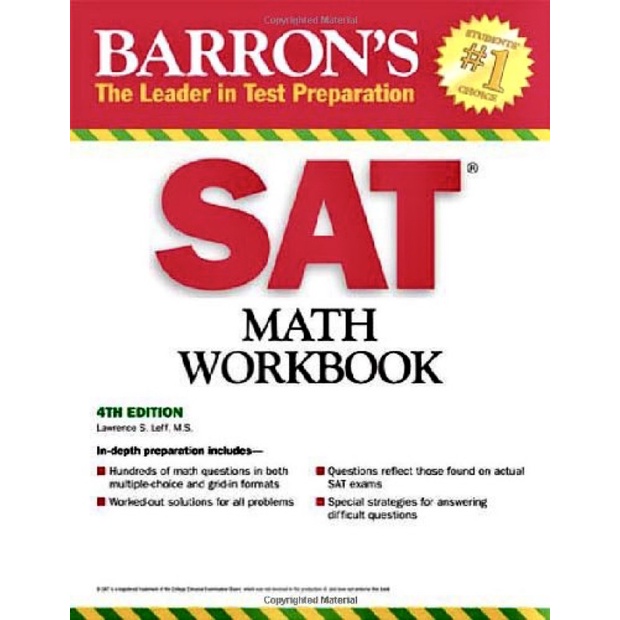 SAT MATH PREP BOOK 美國學術水準測驗 數學 教科書