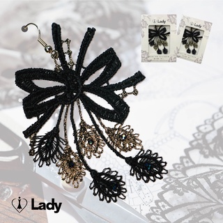 【點數兌換品】Lady 扇形花影系列 水晶刺繡耳環