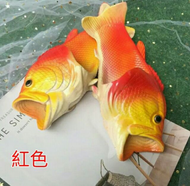 兒童款 成人男女款 新品魚鞋 時尚彩繪鱗魚形拖鞋可愛創意情侶款魚頭鞋室外凉拖鞋 蝦皮購物
