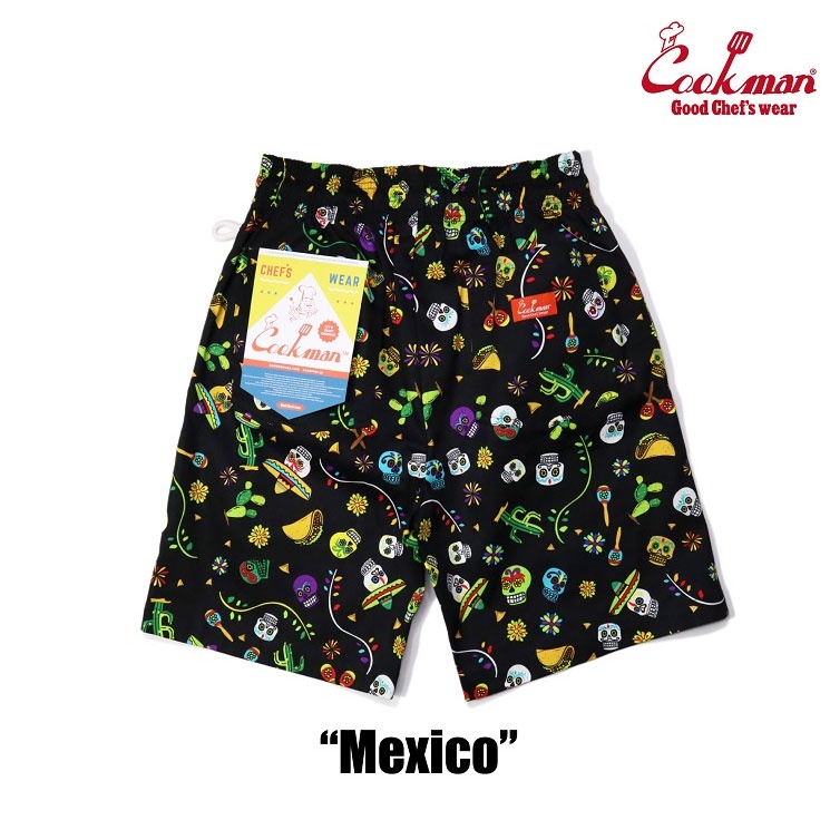 COOKMAN USA 231-21938 Chef Short Pants 廚師短褲 休閒短褲 (墨西哥亡靈節圖樣)