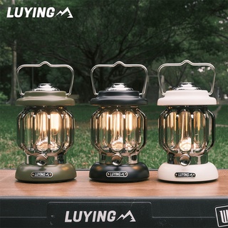 【大山野營-露營趣】 LU-LT01 無極調光復古營燈含收納袋 手提營燈 USB充電 LED 暖光 露營燈 野營燈