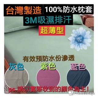 台灣製防水枕套 3M吸濕排汗處理 雙面防水枕頭套 枕套保潔墊 磨毛枕頭套 SGS合格 一個價~可挑色(不含防水床包)