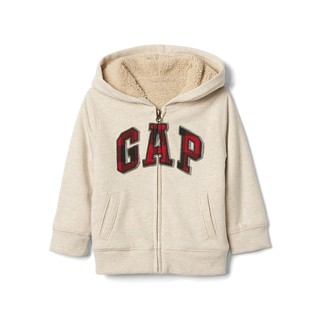 美國 GAP 厚刷毛 Pro Fleece arch logo zip hoodie 羔羊毛連帽外套 2歲 男女童都適合
