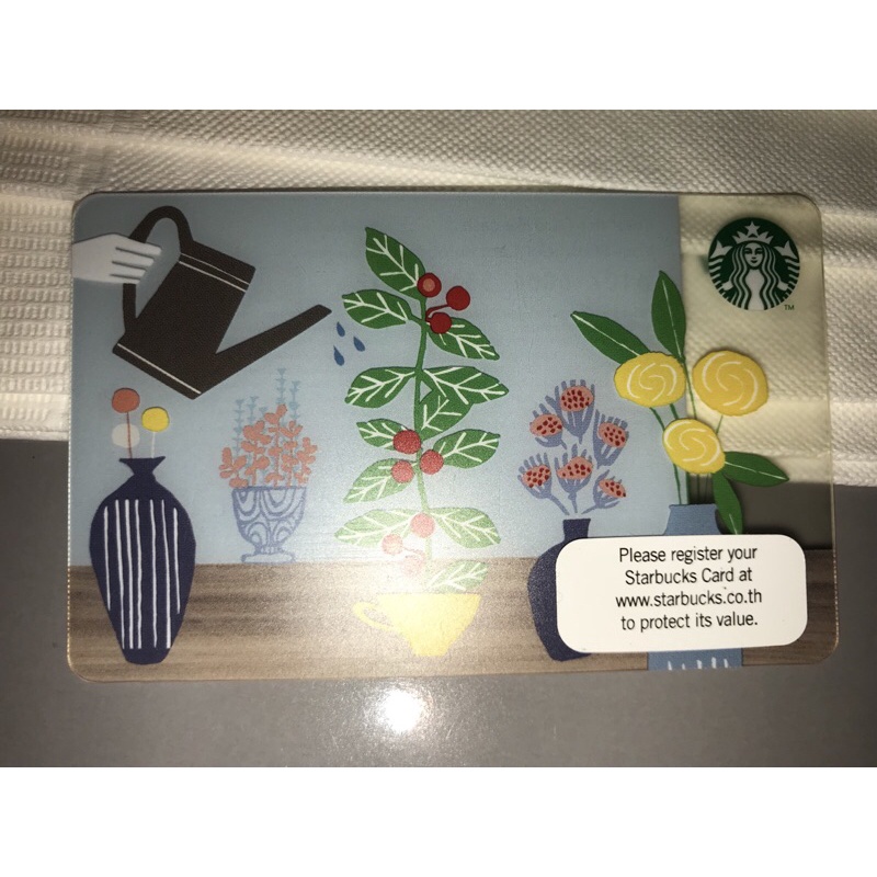 泰國 星巴克 隨行卡 Starbucks gift Card 淡藍色底栽種咖啡豆