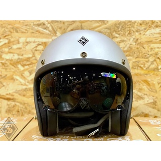 -開關倉庫- Speed shop 內墨鏡復古帽 加強型認證 MIT 消光銀 安全帽