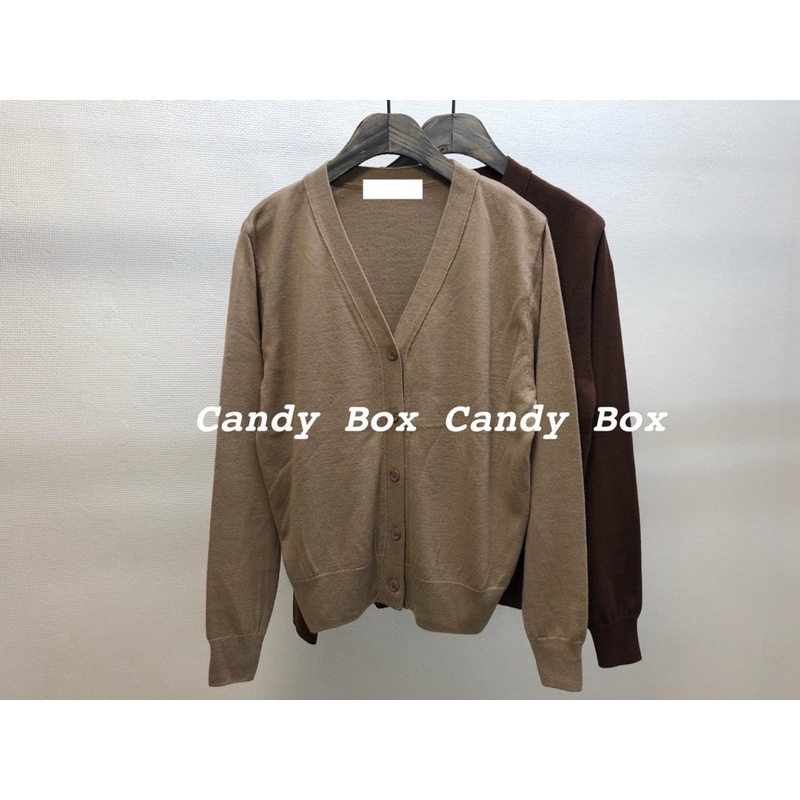 近全新轉賣candy box小V領針織外套 咖(Here安九Sammy Korea Style Amissa)