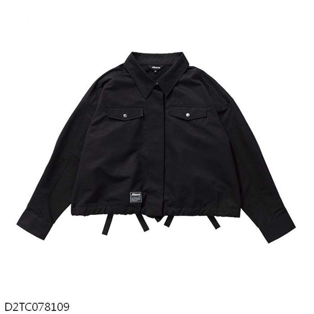 MIZUNO 女裝 外套 套裝 休閒 1906 平織 後背綁帶造型 黑【運動世界】D2TC078109