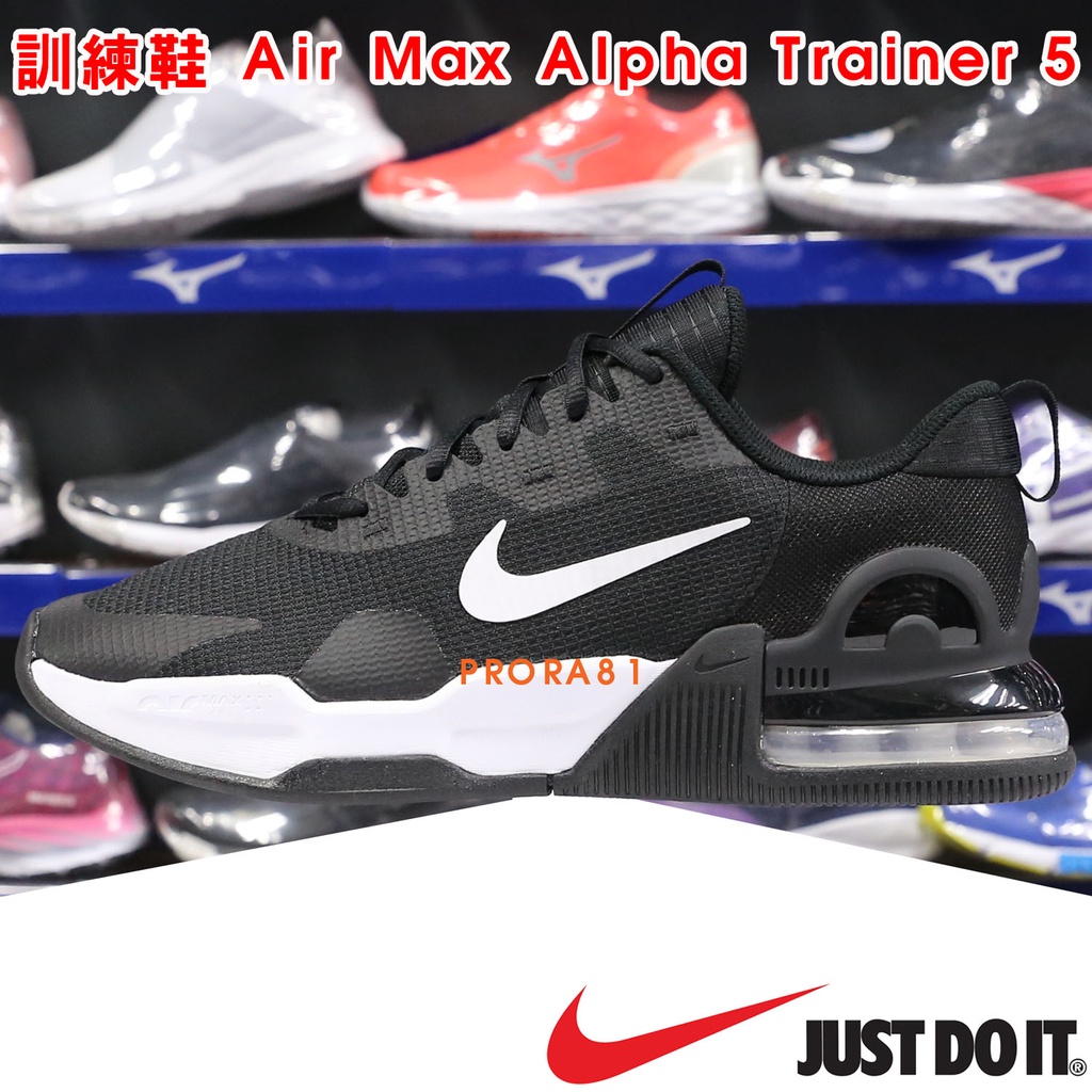 鞋大王NIKE DM0829-001 黑×白 網布訓練鞋 Air Max Alpha Trainer 5 101N